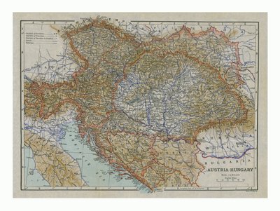 奥匈帝国地图，建于1919年代。 作者 埃默里·沃克