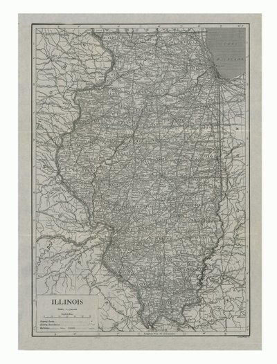 美国伊利诺伊州地图，建于1919年代。 作者 埃默里·沃克