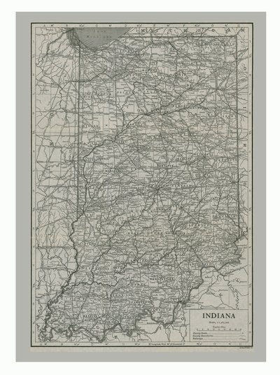 美国印第安纳州c1900年代地图 作者 埃默里·沃克