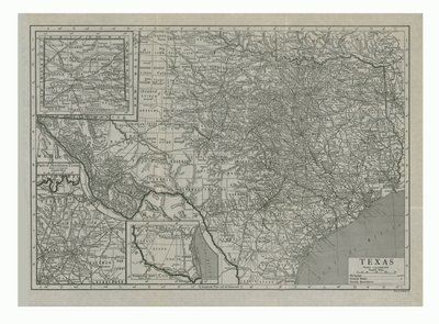 美国德克萨斯州c1910年代地图。 作者 埃默里·沃克