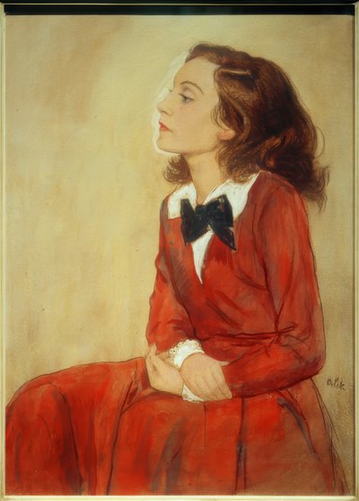 伊丽莎白·贝格纳（Elisabeth Bergner），《肖像-素描》 E.Orlik 作者 埃米尔·奥尔里克（Emil Orlik）