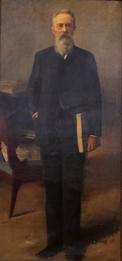 作曲家尼古拉-里姆斯基-科萨科夫的肖像 1844-1908，约1900年 作者 埃米尔·奥斯卡罗维奇·威塞尔