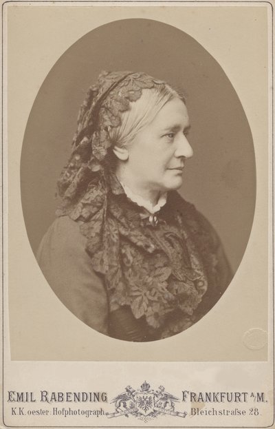 Clara Wieck-Schumann 1819-1896年的肖像，1883年。 作者 埃米尔·拉本丁（Emil Rabending）