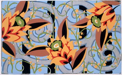 花与叶，c.1925（pochoir 印刷品） 作者 埃米尔·阿兰·塞盖