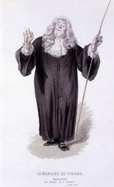 爱德华·富尼耶 (Edouard Fournier) 的博马舍 (Beaumarchais) (1732-1799) 的完整作品。 埃米尔·贝亚德画的。 埃德。 Laplace, Sanchez et Cie, Paris 1876. 这是《费加罗的婚礼》中的 Brid