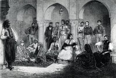 Tinne小姐和她的House Staff，阿尔及尔，1871年“Le Tour du Monde”的插图 作者 埃米尔·安托万·贝亚德