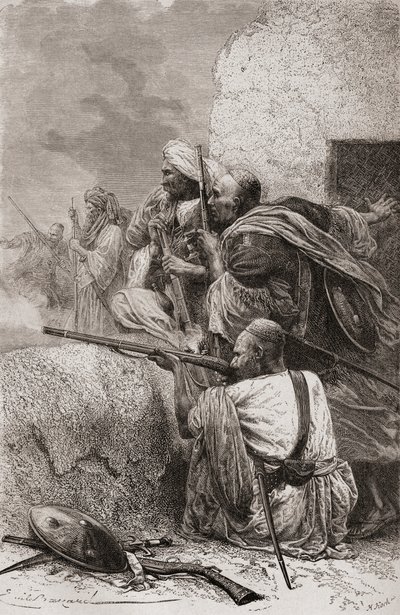 1878年英国统治期间，阿富汗北部叛乱分子在巴基斯坦哈扎拉山区与英国人作战 作者 埃米尔·安托万·贝亚德