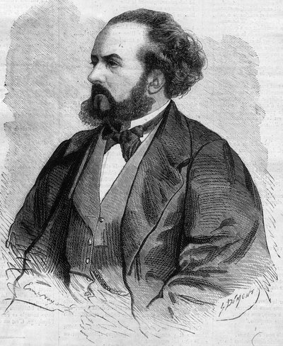古斯塔夫-伊波利特（Gustave-Hippolyte）-罗杰（1815-1879）的肖像，法国男高音--埃米尔-巴亚尔的画作 作者 埃米尔·安托万·贝亚德