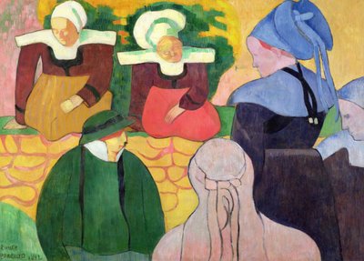 墙上的布列塔尼妇女 作者 埃米尔·伯纳德（Emile Bernard）