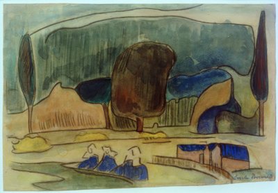 布列塔尼景观 作者 埃米尔·伯纳德（Emile Bernard）