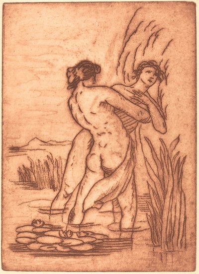 站在水里的情侣 作者 埃米尔·伯纳德（Emile Bernard）