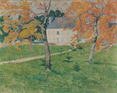 在树林中的房子。 1888年，蓬阿文 作者 埃米尔·伯纳德（Emile Bernard）