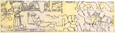 La Lessive（洗衣房）（手工上色锌版画） 作者 埃米尔·伯纳德（Emile Bernard）