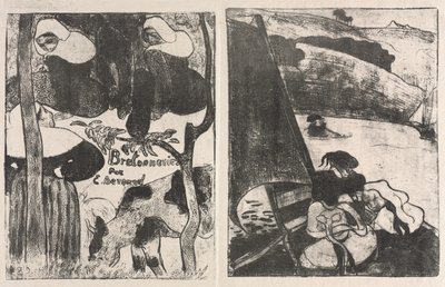 Les Bretonneries：标题页》（Page de Titre）和《朝圣归来》（Le Retour du Pardon） 作者 埃米尔·伯纳德（Emile Bernard）