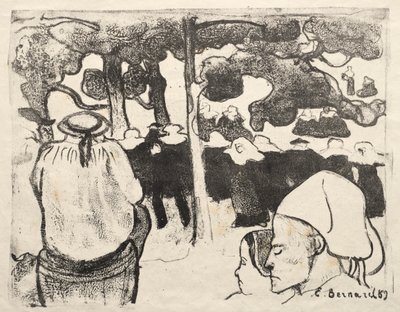Les Bretonneries：布列塔尼的婚礼 (La Noce en Bretange) 作者 埃米尔·伯纳德（Emile Bernard）