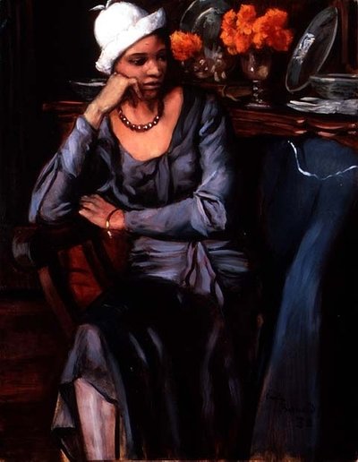 戴小帽的女郎（布面油画 作者 埃米尔·伯纳德（Emile Bernard）