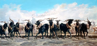 让我们把牛群赶出去》，1853年 作者 埃米尔·查尔斯·约瑟夫·鲁邦