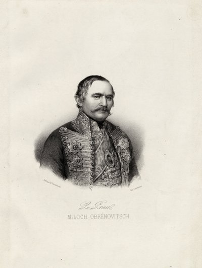 米洛·奥布雷诺维奇一世（Milo Obrenovic I）1780-1860，塞尔维亚王子，约1838年 作者 埃米尔·德斯麦森斯