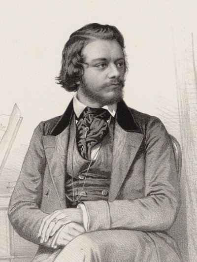 钢琴家和作曲家Theodor Leschetizky 1830-1915的肖像，约1860年。 作者 埃米尔·德斯麦森斯