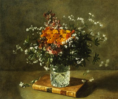 花卉静物画，1872年 作者 埃米尔·古斯塔夫·库德