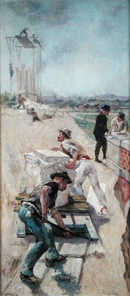 巴黎市政厅建设工人们 作者 埃米尔·亨利·布朗雄