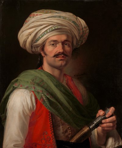 Mameluke的肖像，据说是Roustam Razaca。 1781-1845，1810。 作者 埃米尔·让·霍勒斯·韦尔内