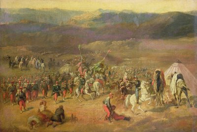 Abd-el-Kader的随从捕获（1808-83）或1844年8月14日的Isly战役，1844-63 作者 埃米尔·让·霍勒斯·韦尔内