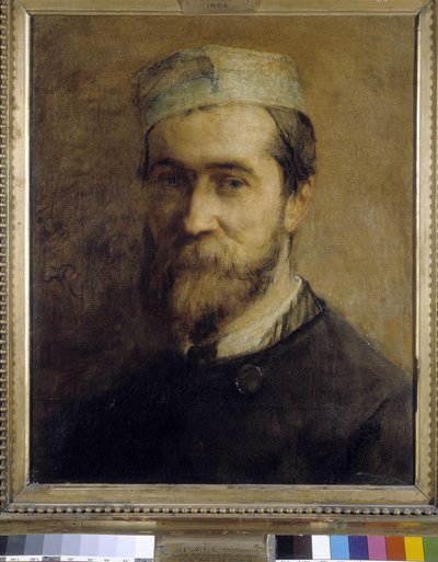 画家Emile Loubon (1809-1863)的肖像，由Gustave Ricard (1823-1873)绘制。布面油画 作者 埃米尔·卢本（Emile Loubon）