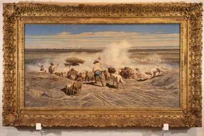 埃米尔-卢邦（1809 - 1863）的《牛群的回归》，布面油画，0.91 x 1.70厘米。土伦艺术博物馆。 作者 埃米尔·卢本（Emile Loubon）