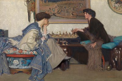 国际象棋游戏（布面油画） 作者 埃米尔弗洛尔斯