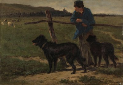 带狗的农民 作者 埃米尔·范·马克·德·鲁门（Emile van Marcke de Lummen）