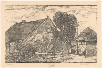 带干草仓的农舍 作者 Emilius Wilhelmus Dehé（艺术家签名）