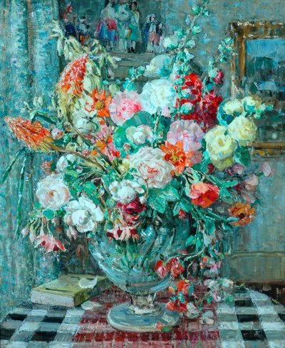 瓶中之花，c.1931（木板油画） 作者 艾米莉·比阿特丽斯·布兰德