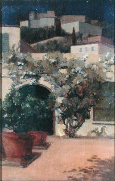 意大利山顶小镇之夜（面板油画） 作者 艾米莉·比阿特丽斯·布兰德