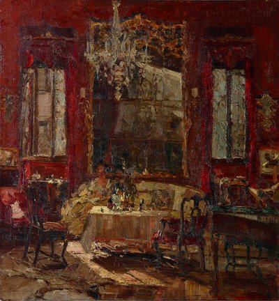 红色房间，约1922年。 作者 艾玛·夏尔迪（Emma Ciardi）