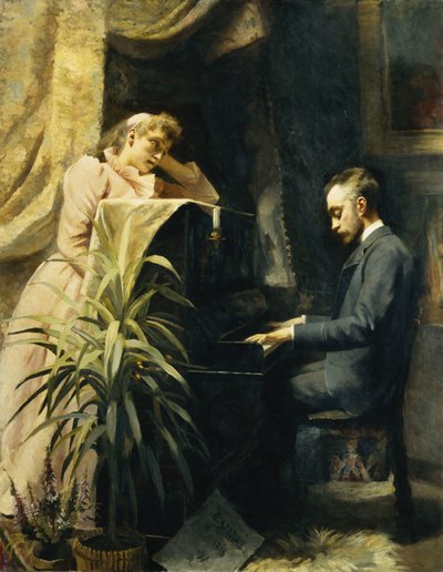 1891年在钢琴上 作者 艾玛·斯帕雷（Emma Sparre）