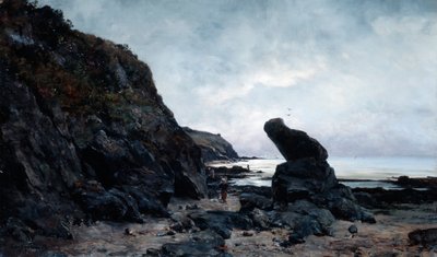 落潮时的岩石，1878年 作者 伊曼纽尔·兰瑟（Emmanuel Lansyer）