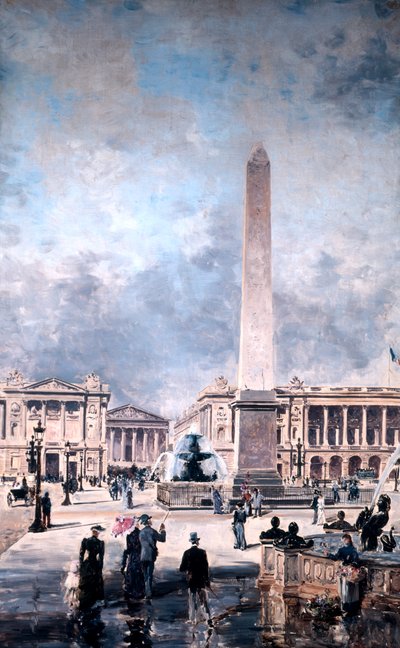 卢克索方尖碑和协和广场，1891年。 作者 伊曼纽尔·兰瑟（Emmanuel Lansyer）
