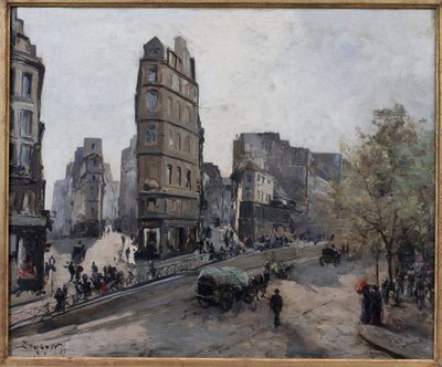Rue de la Lune、Beauregard 和 de Clery，巴黎圣丹尼斯大道的景色 作者 伊曼纽尔·兰瑟（Emmanuel Lansyer）