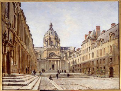 The court of the old Sorbonne in Paris. Painting by Emmanuel Lansyer (1835-1893) 作者 伊曼纽尔·兰瑟（Emmanuel Lansyer）