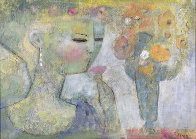 Glass Vase (oil on canvas) 作者 恩德·罗德（Endre Roder）