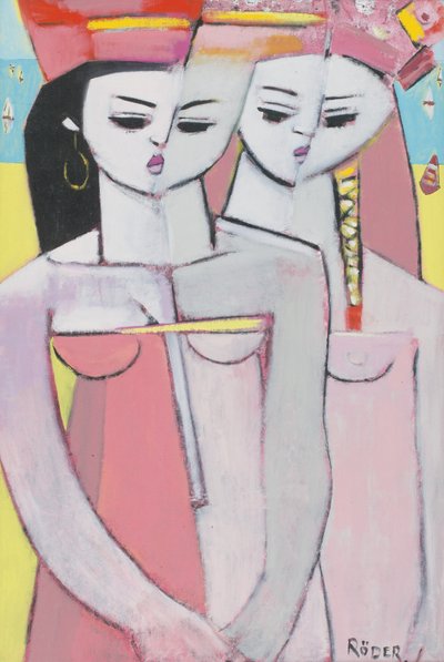 Ys的两个人（板上油画 作者 恩德·罗德（Endre Roder）