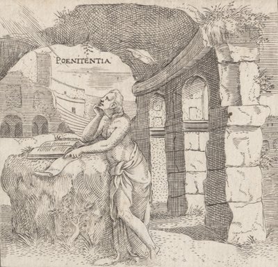Penitence Poenitentia, 约1545-50。 作者 Enea Vico
