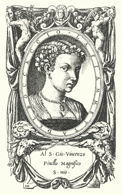 Lady Fiammetta，Giovanni Boccaccios小说Elegia of Madonna Fiammetta的主题 作者 Enea Vico