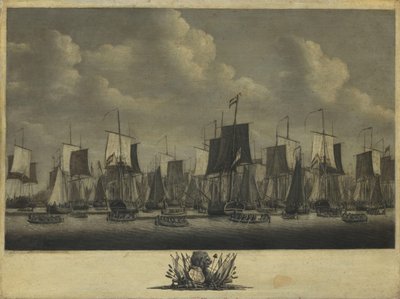 离开弗利辛恩港的舰队，1804 年 作者 雅各布·施瓦岑巴赫