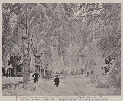 一场加拿大冬季场景，西大街，汉密尔顿，暴风雪后 作者 英国摄影师