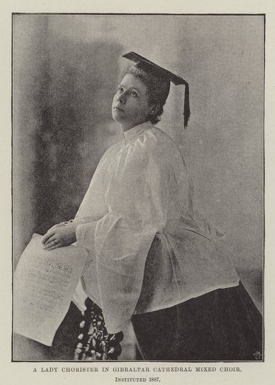 直布罗陀大教堂混合合唱团的夫人Chorister，成立于1887年 作者 英国摄影师