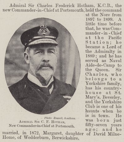 海军上将Sir CF Hotham，朴茨茅斯新任总司令 作者 英国摄影师