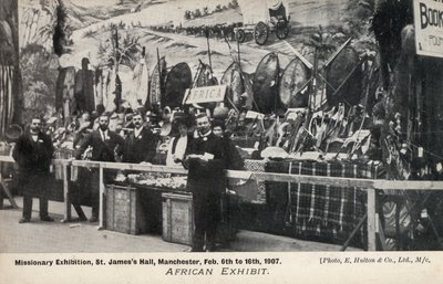 非洲展览，传教士展览，曼彻斯特圣詹姆斯大厅，1907 年 2 月 6 日至 16 日（黑白照片） 作者 英国摄影师