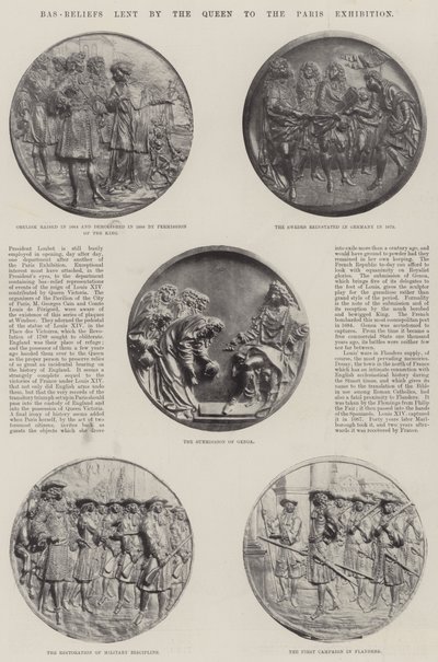 Bas-Reliefs由女王借给巴黎展览 作者 英国摄影师
